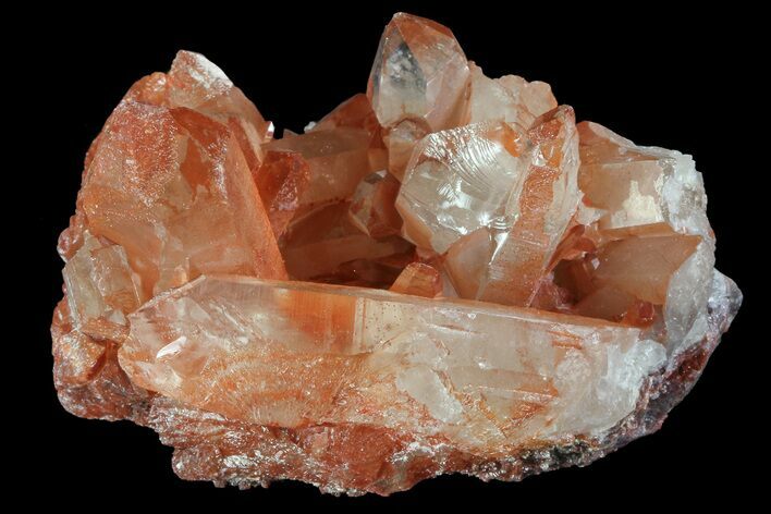 Natural, Red Quartz Crystal Cluster - Morocco #84340